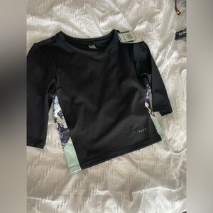 Roxy Black and Floral Rash Guard
